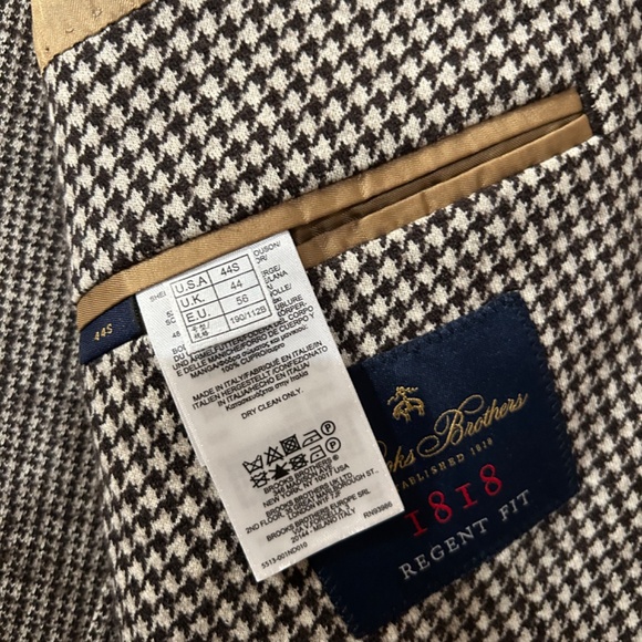 Brooks Brothers brown houndstooth sport jacket 44S - Picture 3 of 5